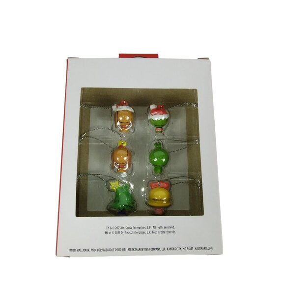 Hallmark Ornaments Dr Seuss The Grinch 6 Piece Mini Christmas Tree Ornament Set - Picture 7 of 8